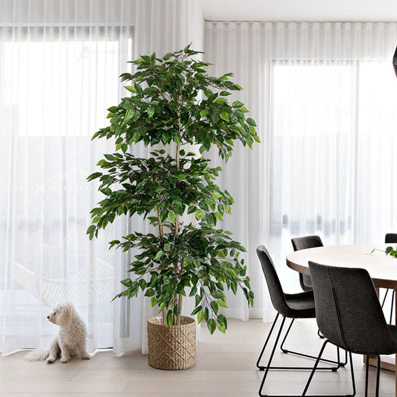 Ficus Lyrata Tree - 대형 열대 식물 플라스틱 가짜 잎,