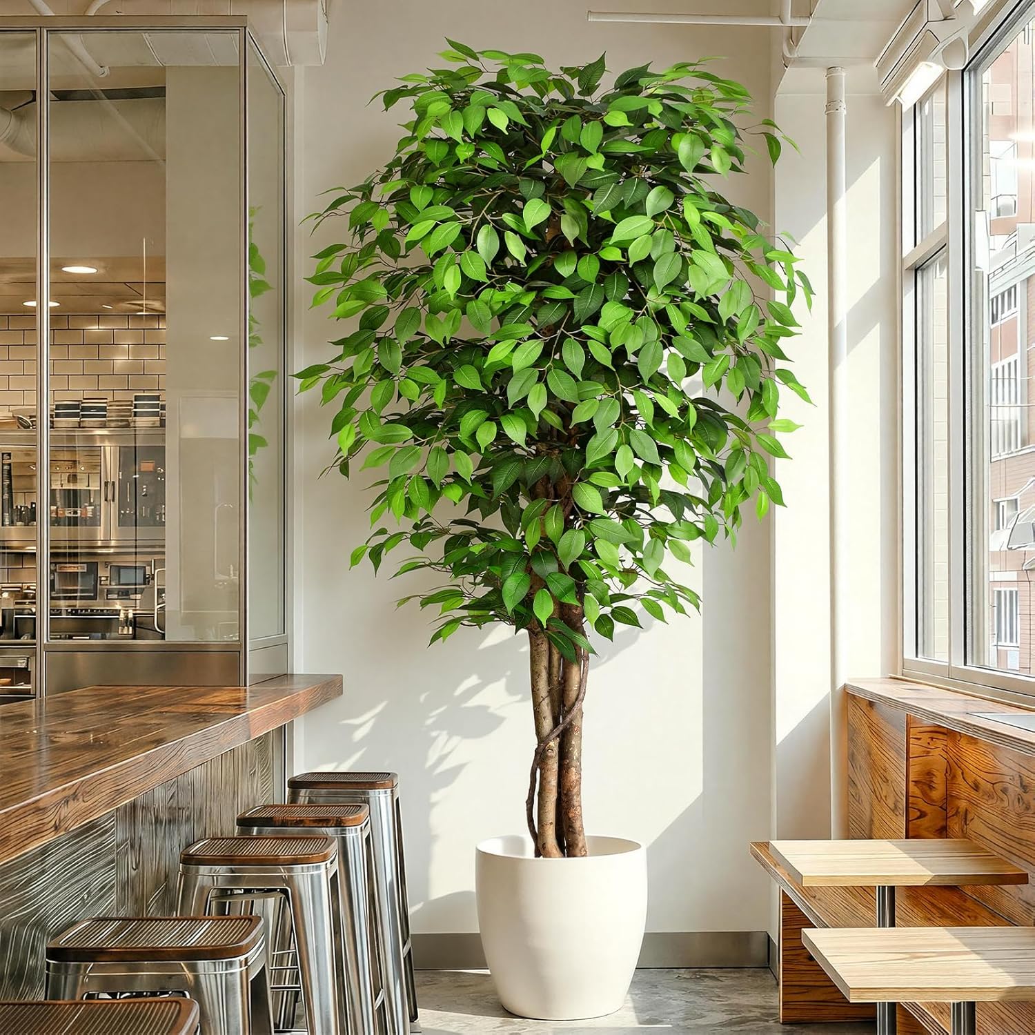 실제와 같은 인조 고무나무, 자연스러운 줄기와 풍성한  - Ficus Lyrata Tree 리뷰 및 가격