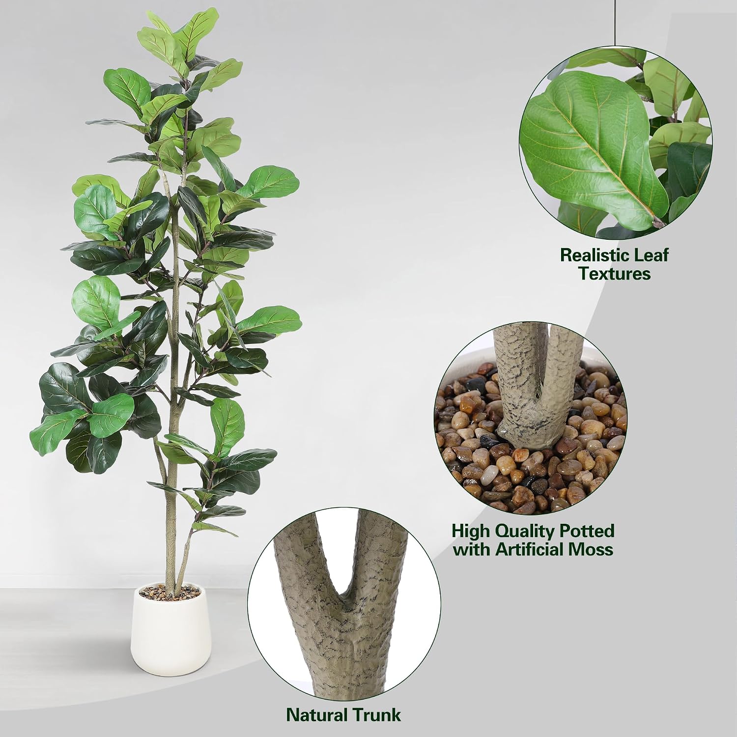 7피트 인조 피클리프 나무 가짜 식물 인조 피쿠스 리라 - Ficus Lyrata Tree 리뷰 및 가격